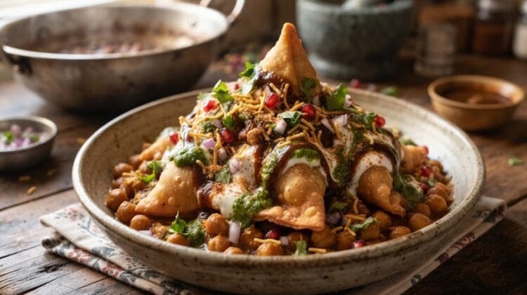 Samosa Chaat on Desi Bites