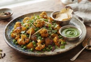 aloo gobi matar, aloo gobi matar recipe, aloo gobi recipe, gobi matar, potato cauliflower peas, pakistani aloo gobi, indian aloo gobi, homemade aloo gobi, easy aloo gobi, vegetable curry, mixed vegetable curry, desi sabzi, cauliflower recipe, potato curry, peas curry, vegan curry, healthy vegetable recipe, dinner recipe, south asian recipes, homemade vegetable dish