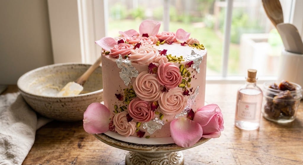 Rose Cake on Desi Bites